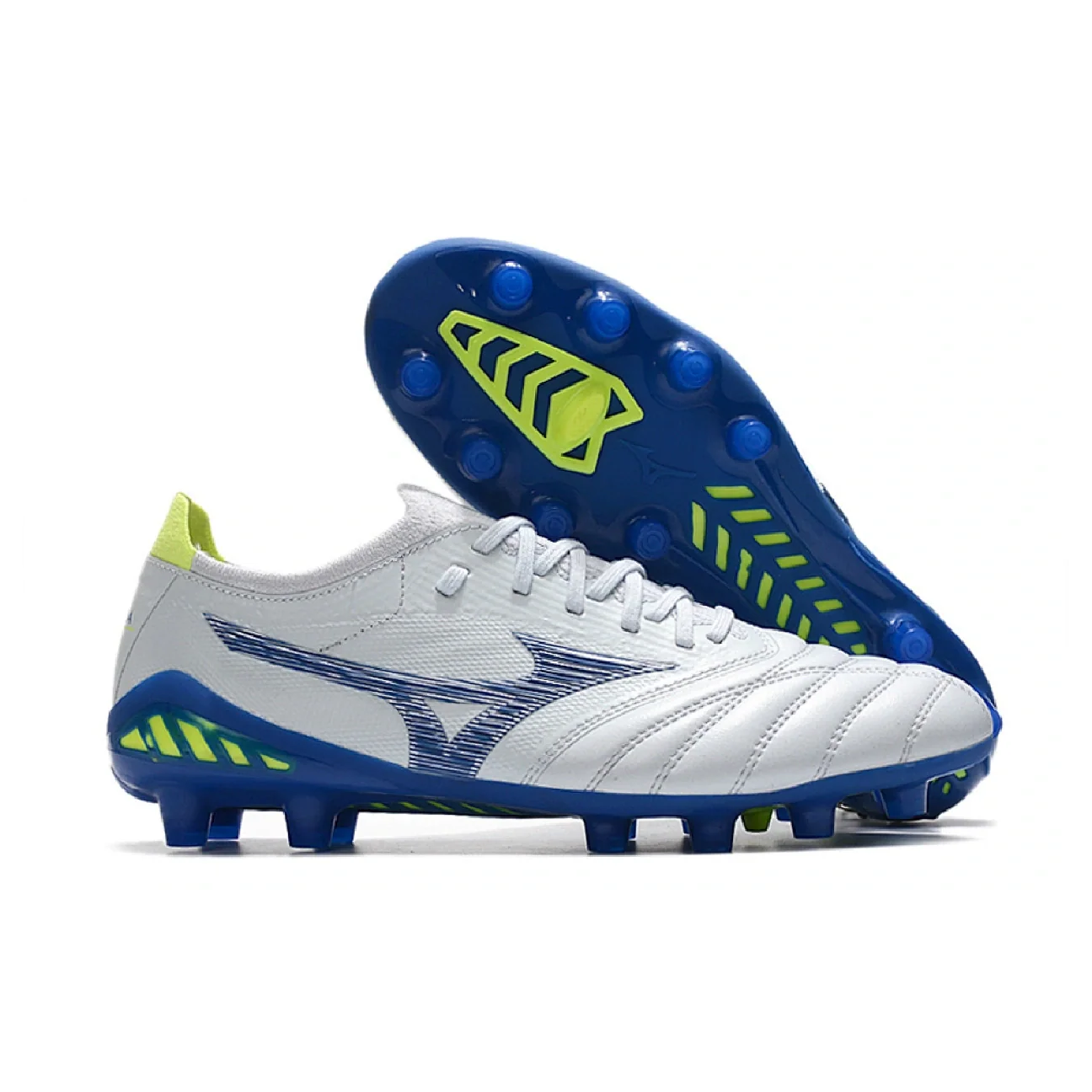 Mizuno Morelia Neo III Elite White Blue and Green FG