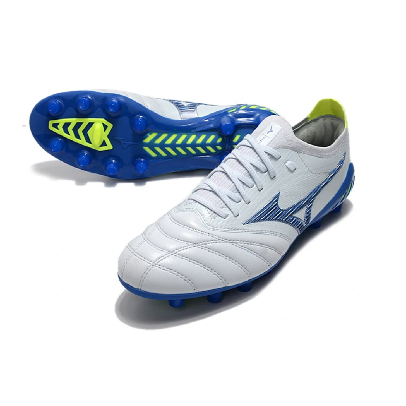 Mizuno Morelia Neo III Elite White Blue and Green FG