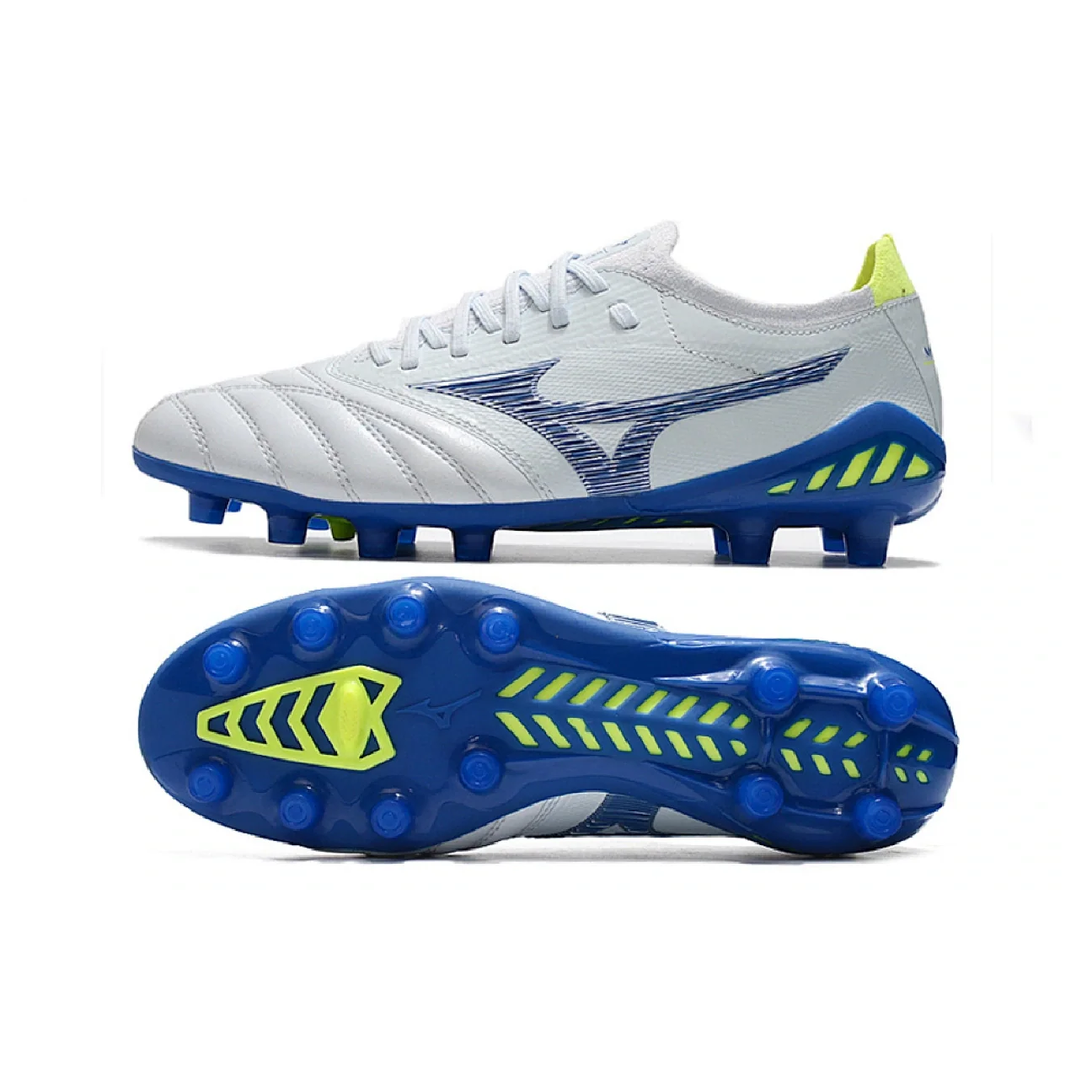 Mizuno Morelia Neo III Elite White Blue and Green FG