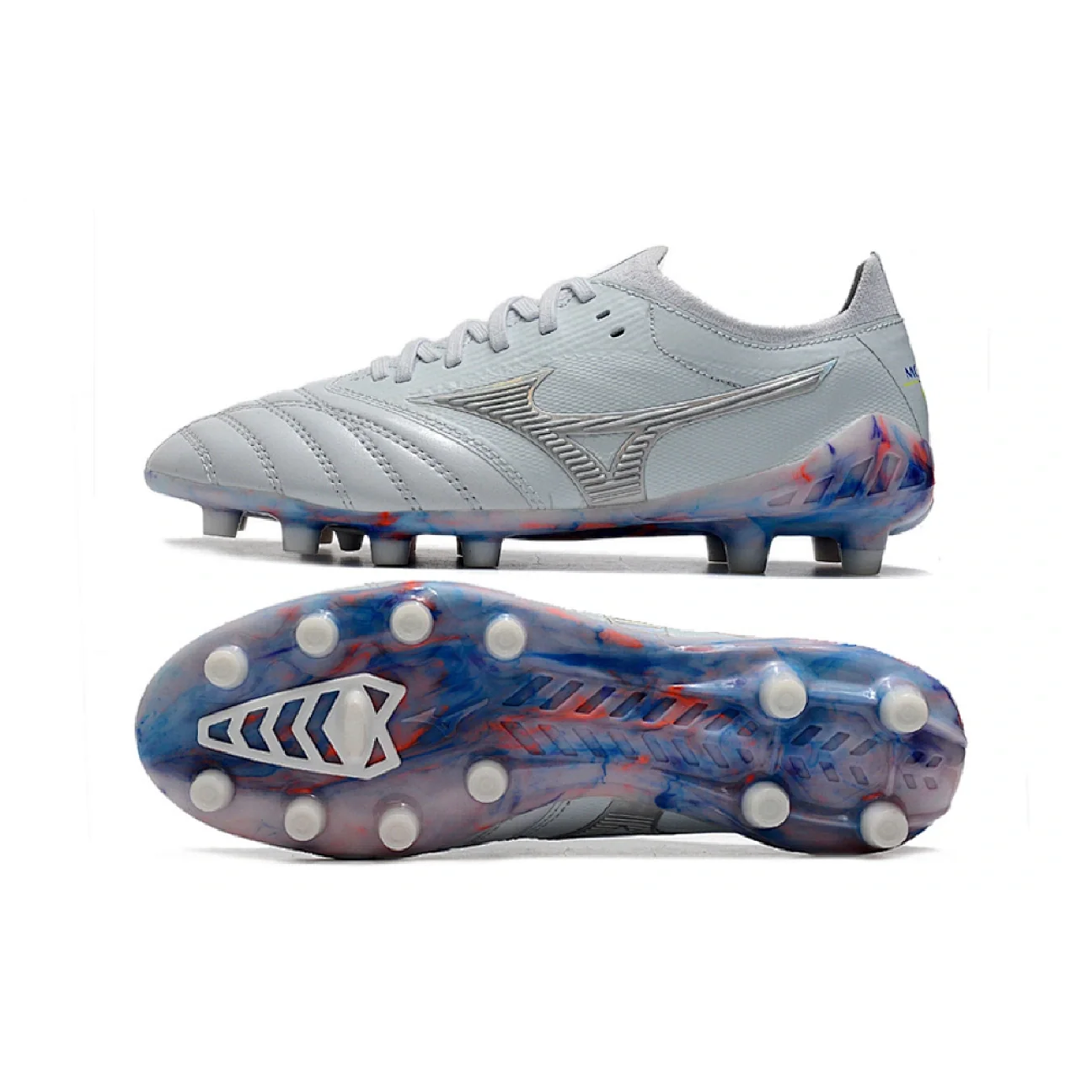Mizuno Morelia Neo III Elite White Blue and Red FG