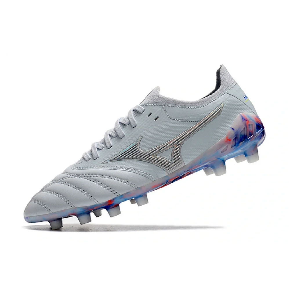 Mizuno Morelia Neo III Elite White Blue and Red FG