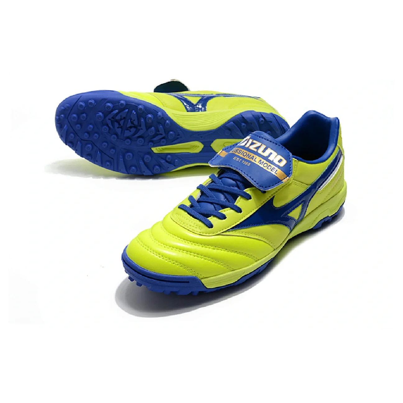 Mizuno Morelia Sala Classic Neon Green and Blue TF