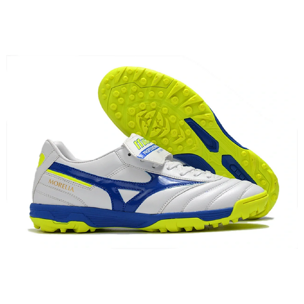 Mizuno Morelia Sala Classic White Blue and Yellow TF
