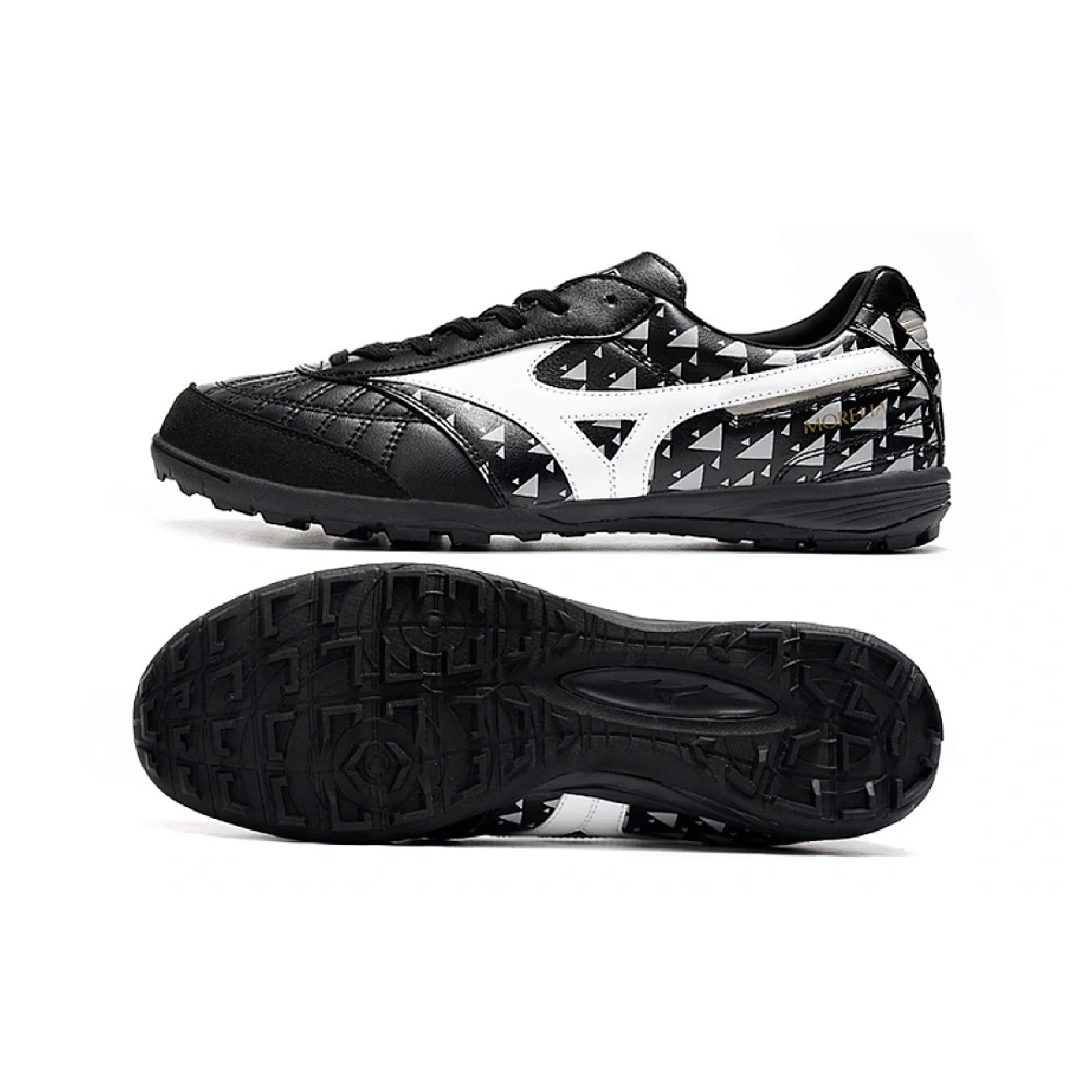 Mizuno Morelia Sala TF Black White and Gray