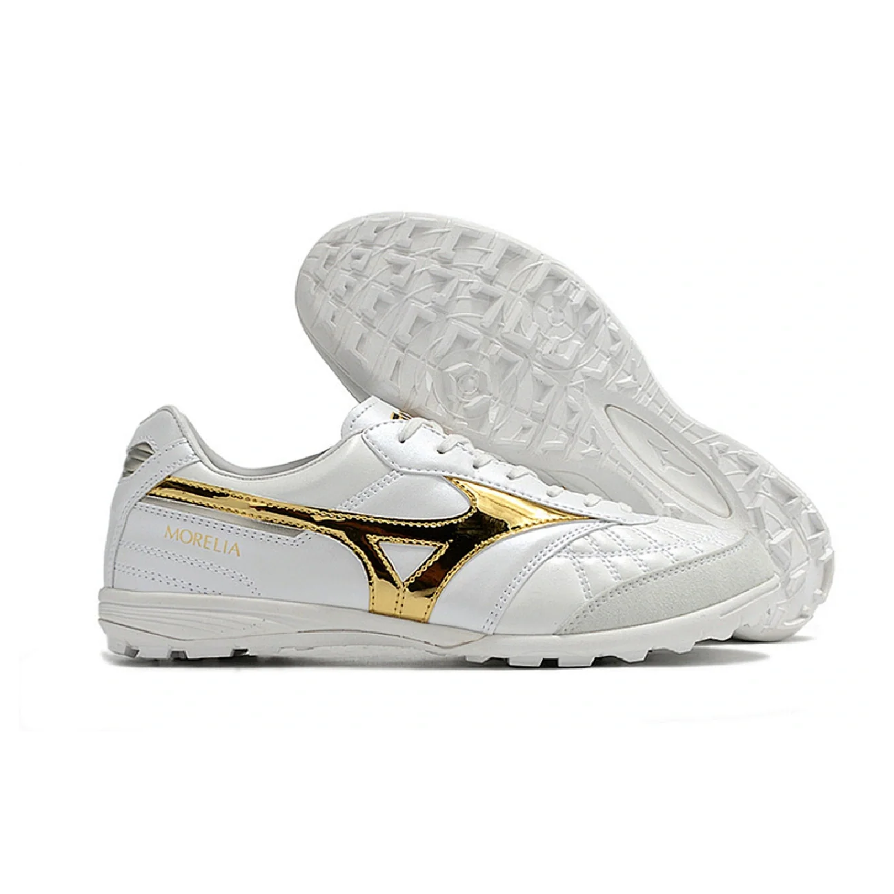 Mizuno Morelia Sala White and Gold TF