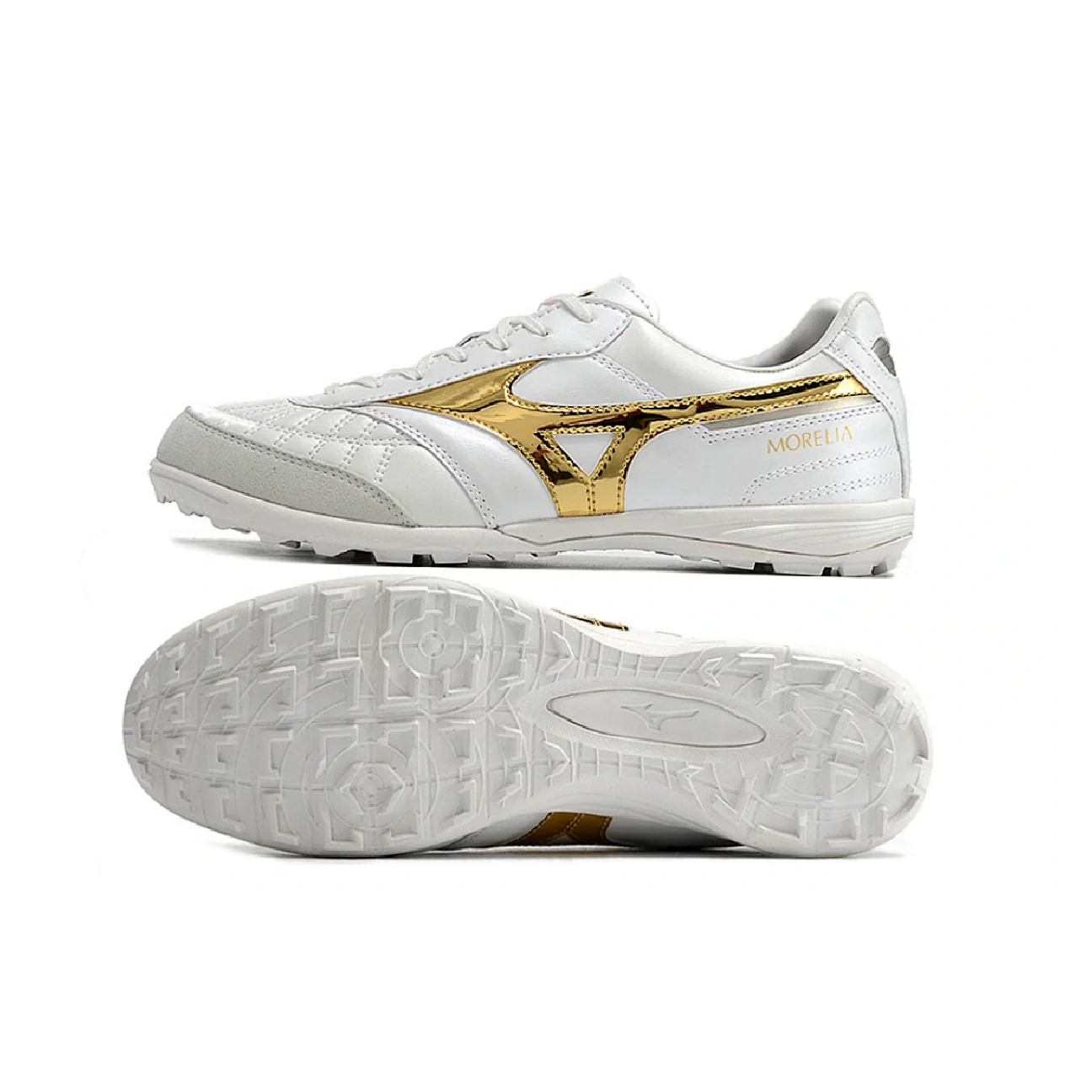 Mizuno Morelia Sala White and Gold TF