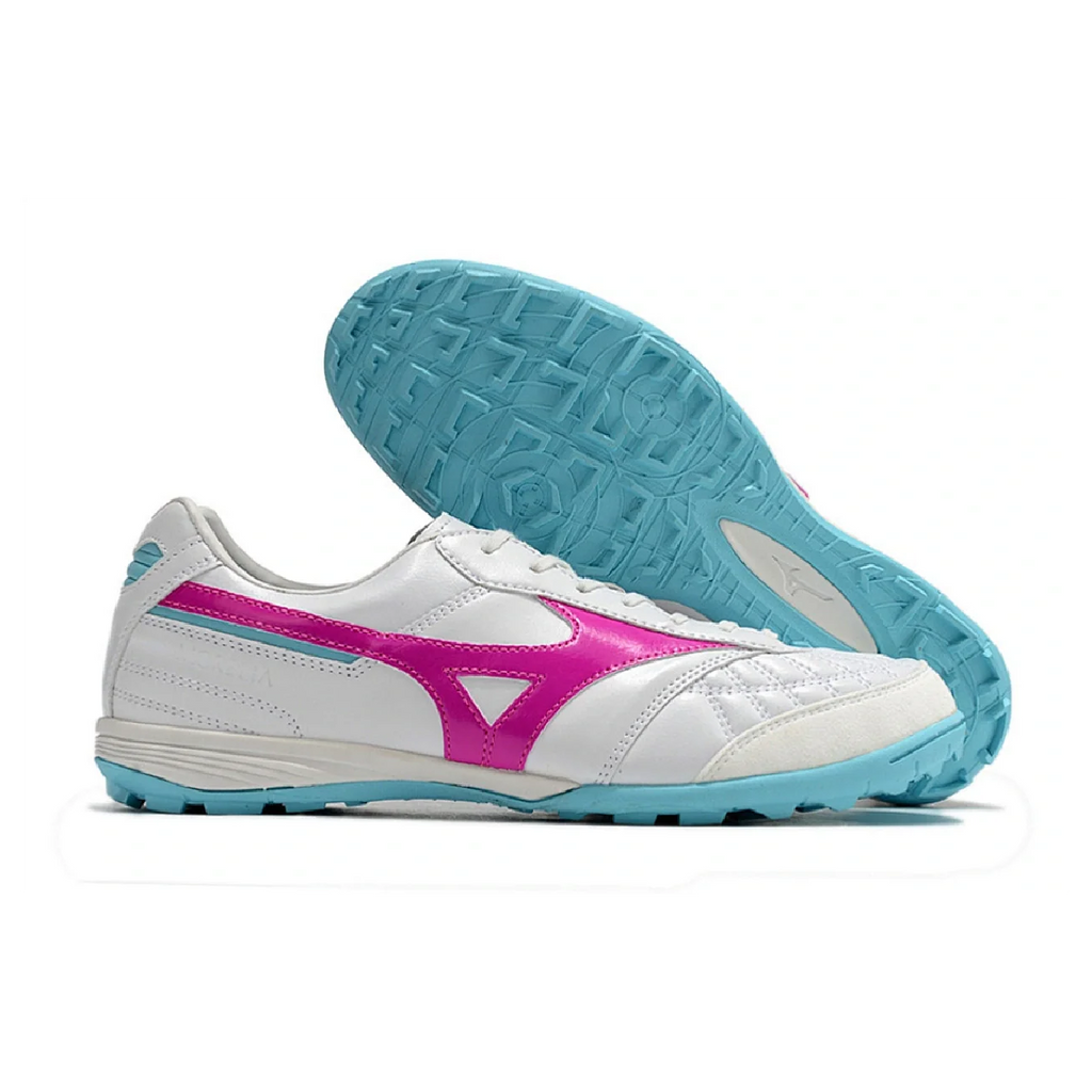 Mizuno Morelia Sala White Pink and Blue TF