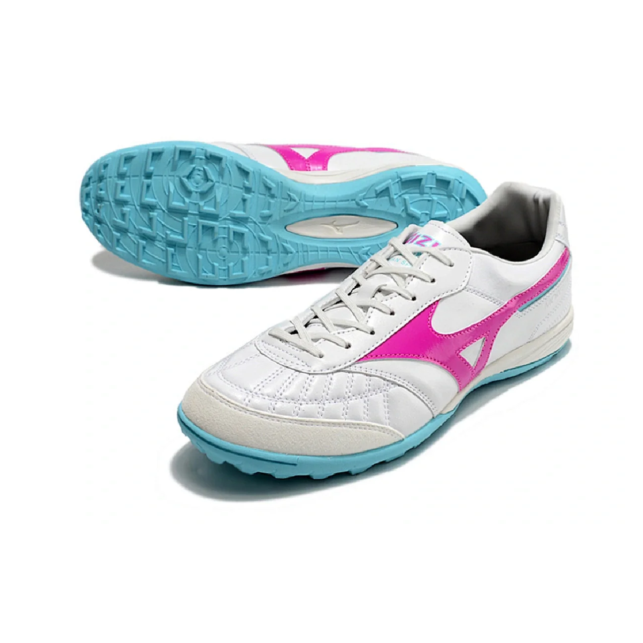 Mizuno Morelia Sala White Pink and Blue TF