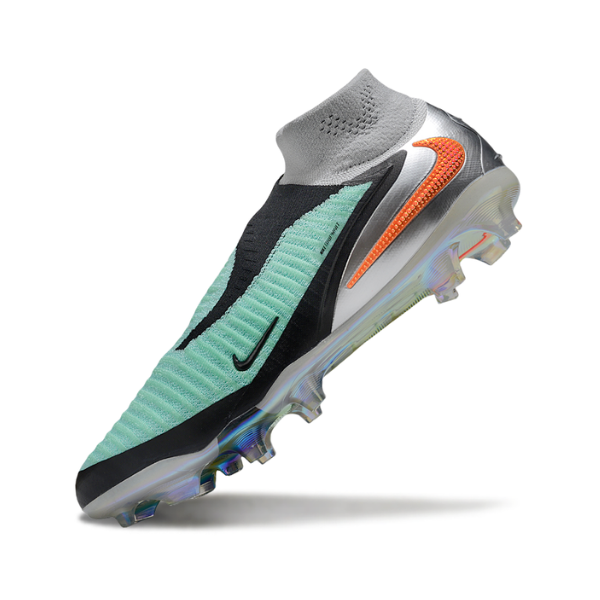 Nike Phantom 6 DF Elite Silver, Black and Green Firm Ground FG Kids Football Boot