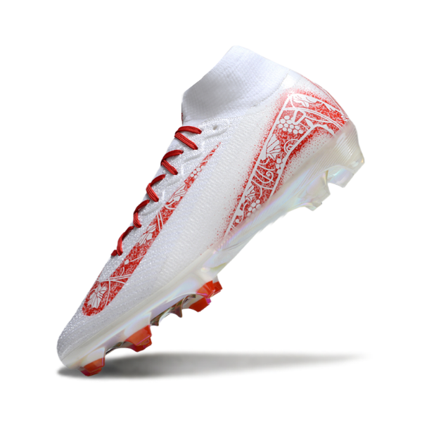 Nike Mercurial Superfly 10 Elite White and Red Floral Firm Ground FG Kids Football Boot