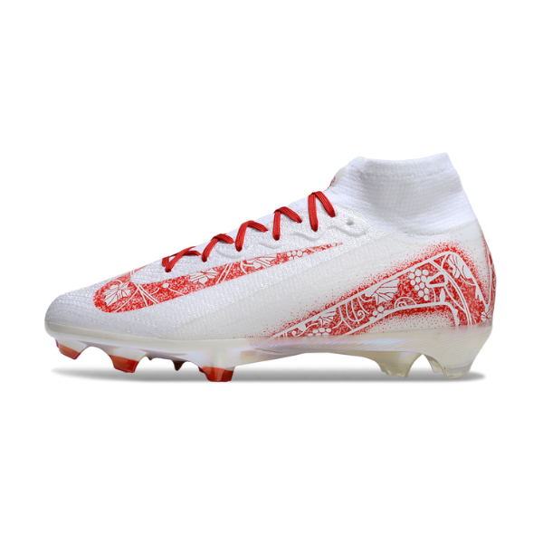 Nike Mercurial Superfly 10 Elite White and Red Floral Firm Ground FG Kids Football Boot