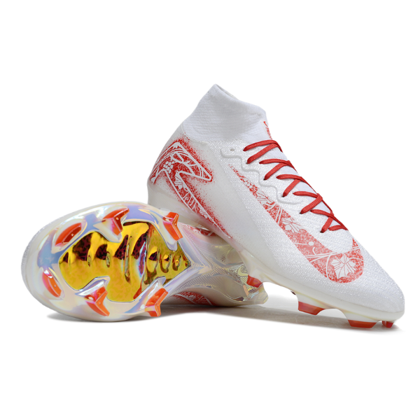 Nike Mercurial Superfly 10 Elite White and Red Floral Firm Ground FG Kids Football Boot
