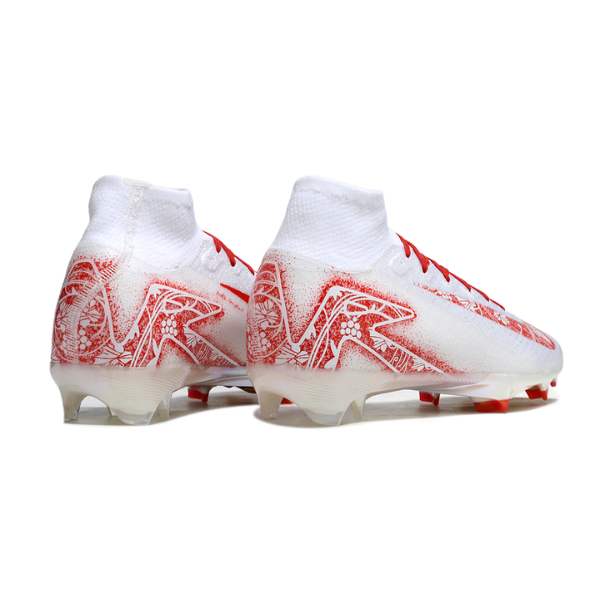 Nike Mercurial Superfly 10 Elite White and Red Floral Firm Ground FG Kids Football Boot
