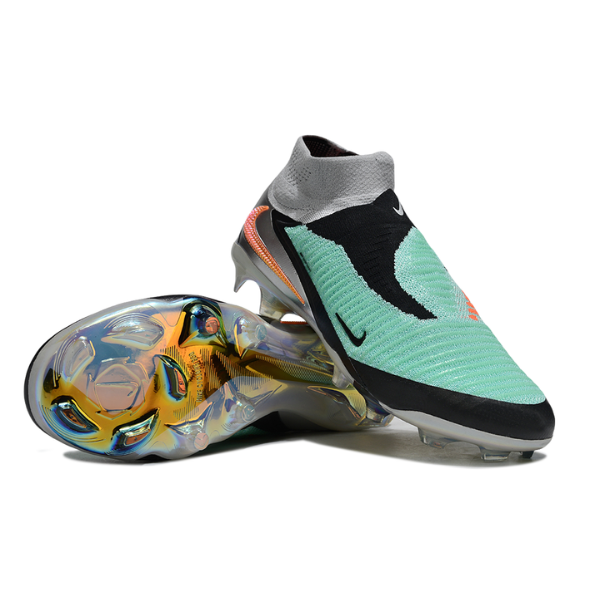Nike Phantom 6 DF Elite Silver, Black and Green Firm Ground FG Kids Football Boot