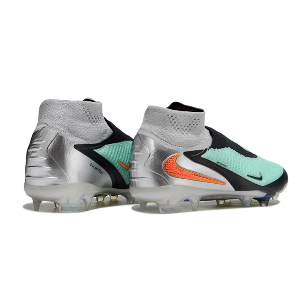 Nike Phantom 6 DF Elite Silver, Black and Green Firm Ground FG Kids Football Boot