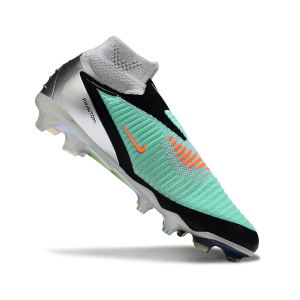 Nike Phantom 6 DF Elite Silver, Black and Green Firm Ground FG Kids Football Boot