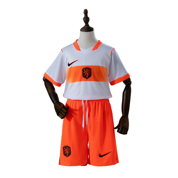 Netherlands Nike 2026 Away Kids Version Football T-Shirt + Shorts Kit