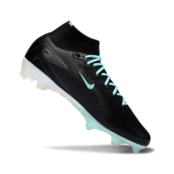 Nike Air Zoom Mercurial Superfly 10 Elite Black White and Light Blue Firm Ground FG Kids Football Boot