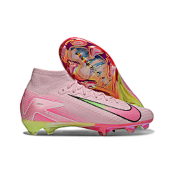 Nike Air Zoom Mercurial Superfly 10 Elite Light Pink and Green Kids Firm Ground FG Football Boot