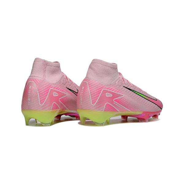 Nike Air Zoom Mercurial Superfly 10 Elite Light Pink and Green Kids Firm Ground FG Football Boot