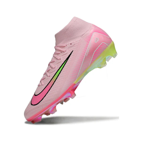 Nike Air Zoom Mercurial Superfly 10 Elite Light Pink and Green Kids Firm Ground FG Football Boot