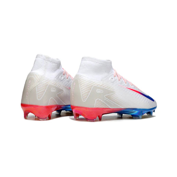 Nike Air Zoom Mercurial Superfly 10 Elite White Orange and Blue Firm Ground FG Kids Football Boot
