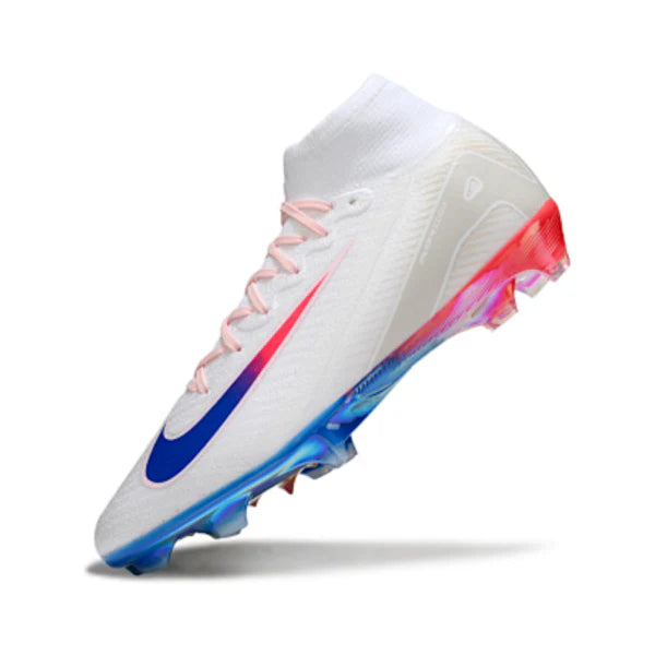 Nike Air Zoom Mercurial Superfly 10 Elite White Orange and Blue Firm Ground FG Kids Football Boot