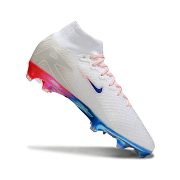 Nike Air Zoom Mercurial Superfly 10 Elite White Orange and Blue Firm Ground FG Kids Football Boot