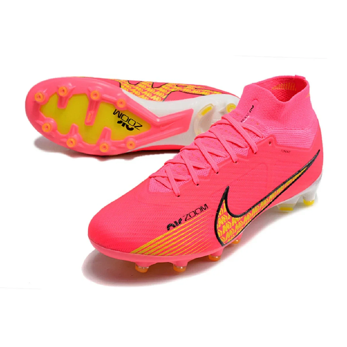 Nike Air Zoom Mercurial Superfly 9 Elite Pink and Yellow AG
