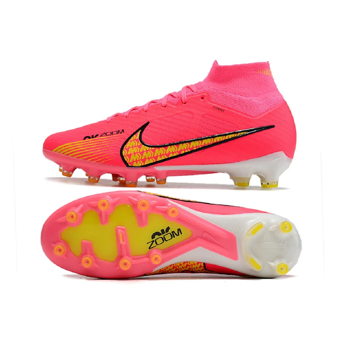 Nike Air Zoom Mercurial Superfly 9 Elite Pink and Yellow AG