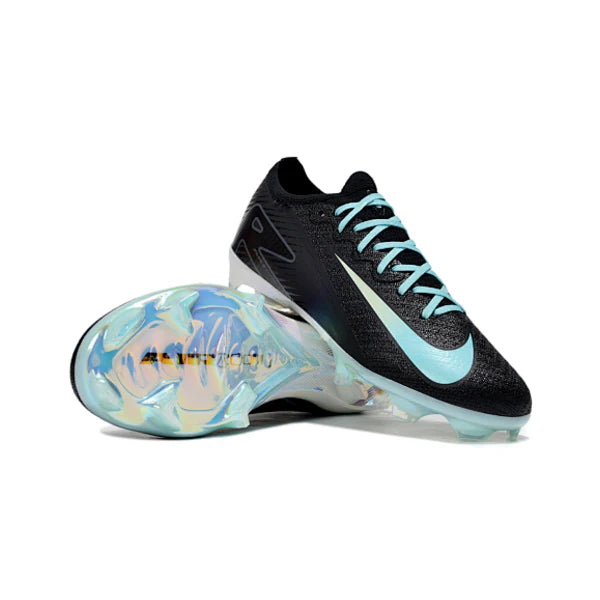 Nike Air Zoom Mercurial Vapor 16 Elite Black White and Light Blue Firm Ground FG Kids Football Boot