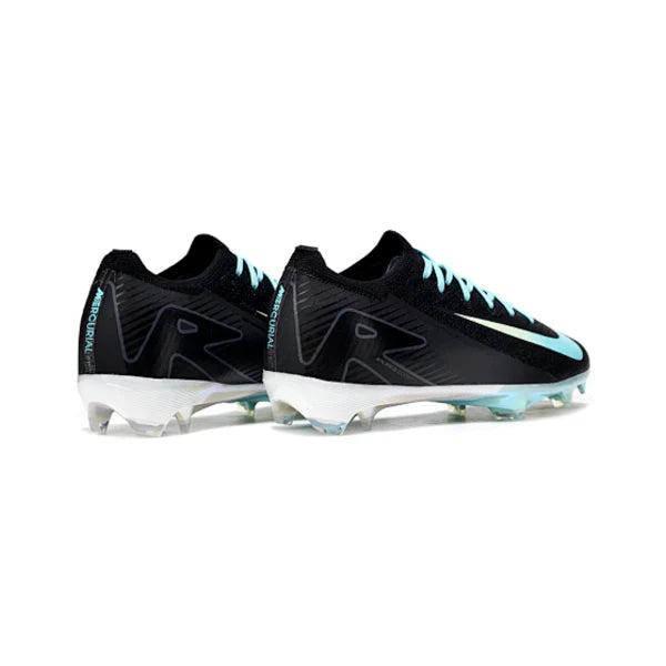 Nike Air Zoom Mercurial Vapor 16 Elite Black White and Light Blue Firm Ground FG Kids Football Boot