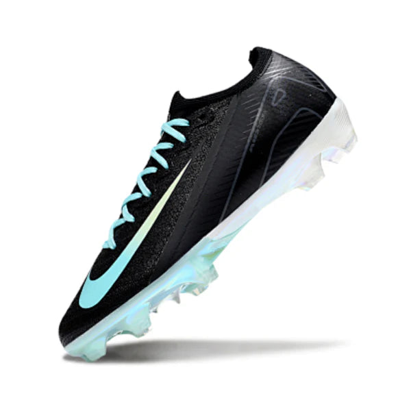 Nike Air Zoom Mercurial Vapor 16 Elite Black White and Light Blue Firm Ground FG Kids Football Boot