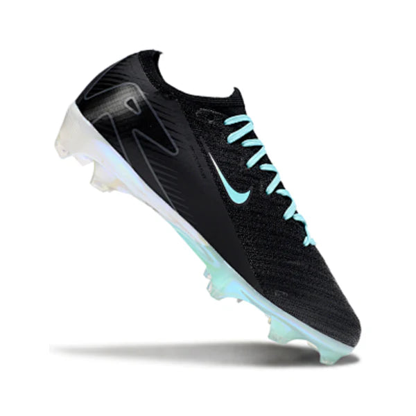 Nike Air Zoom Mercurial Vapor 16 Elite Black White and Light Blue FG Kids
