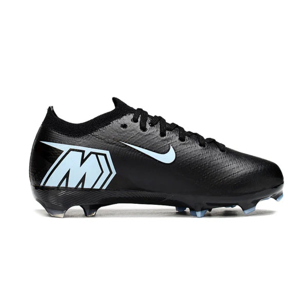 Nike Air Zoom Mercurial Vapor 16 Elite Black and Light Blue Firm Ground FG Kids Football Boot
