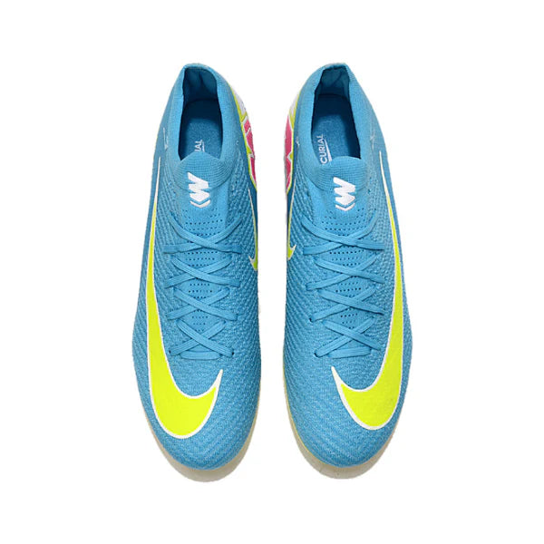 Nike Air Zoom Mercurial Vapor 16 Elite Light Blue and Green Firm Ground FG Kids Football Boot