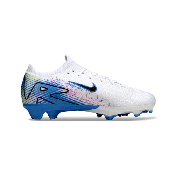 Nike Air Zoom Mercurial Vapor 16 Elite White and Light Blue Firm Ground FG Kids Football Boot