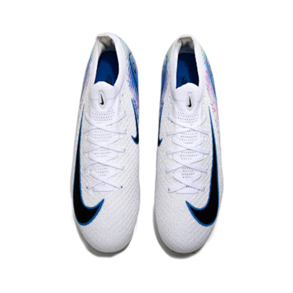 Nike Air Zoom Mercurial Vapor 16 Elite White and Light Blue Firm Ground FG Kids Football Boot