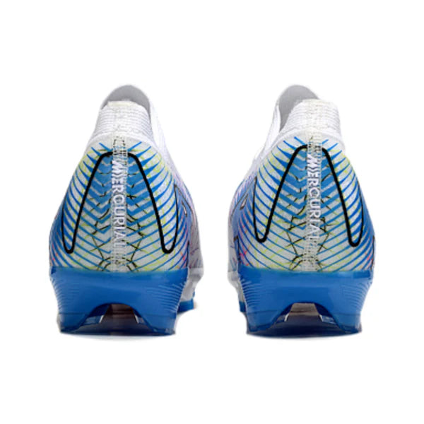 Nike Air Zoom Mercurial Vapor 16 Elite White and Light Blue Firm Ground FG Kids Football Boot