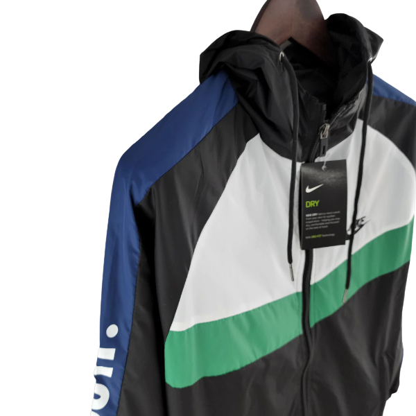 Nike Black White Green Windbreaker Jacket