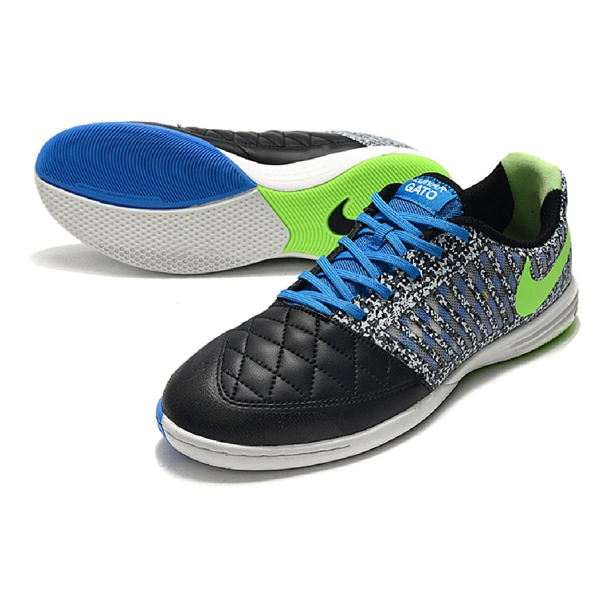 Nike Lunar Gato II Black White and Blue IC
