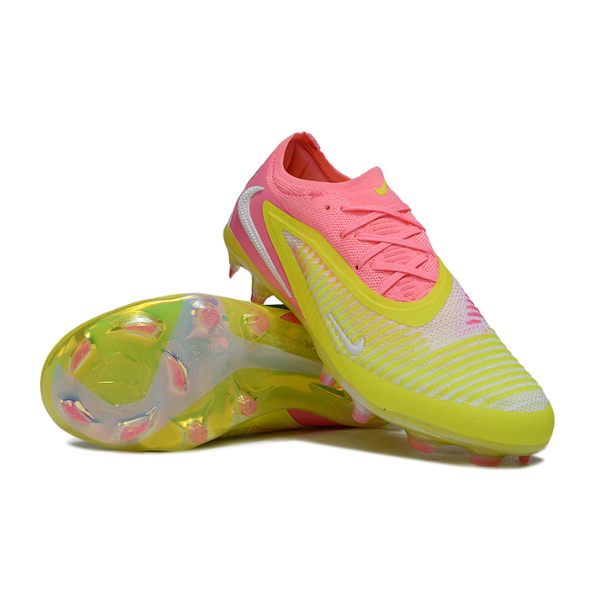 Nike Phantom 6 Elite Pink and Yellow Firm Ground FG Kids Football Boot