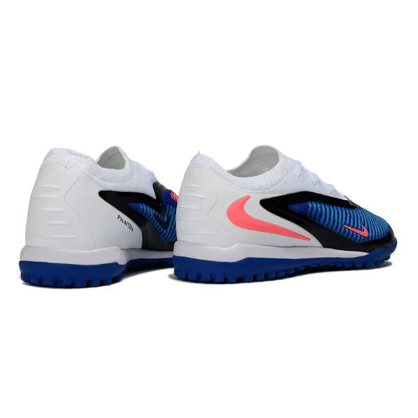 Nike Phantom 6 Elite White and Blue Turf TF Kids Football Boot