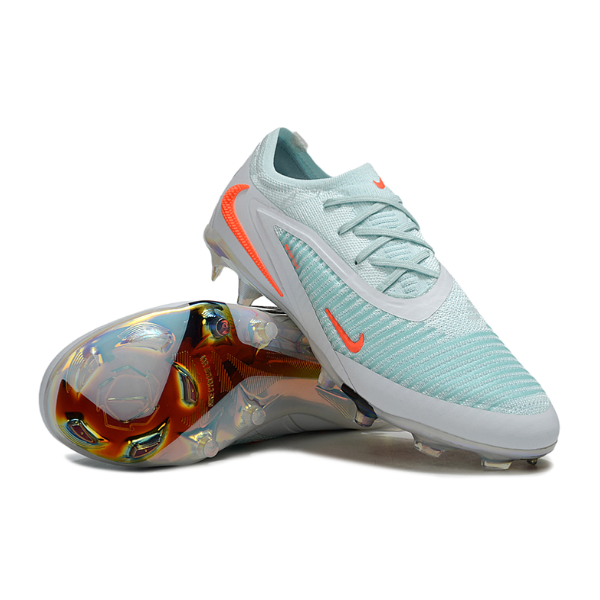 Nike Phantom 6 Elite White, Light Blue and Orange Firm Ground FG Kids Football Boot