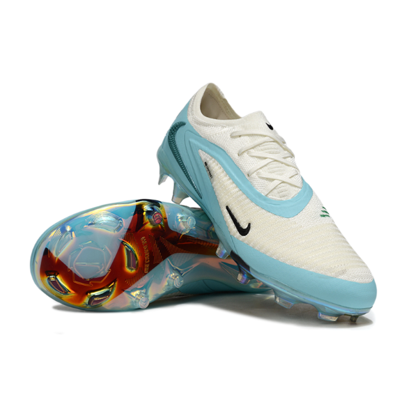 Nike Phantom 6 Elite White and Light Blue Firm Ground FG Kids Football Boot