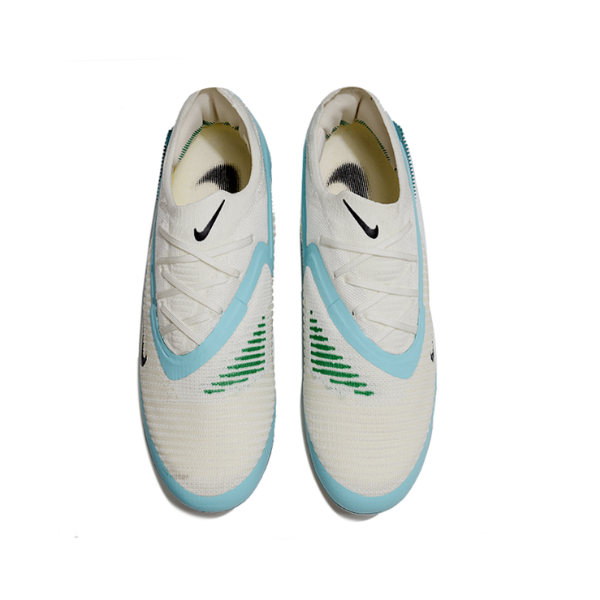 Nike Phantom 6 Elite White and Light Blue Firm Ground FG Kids Football Boot