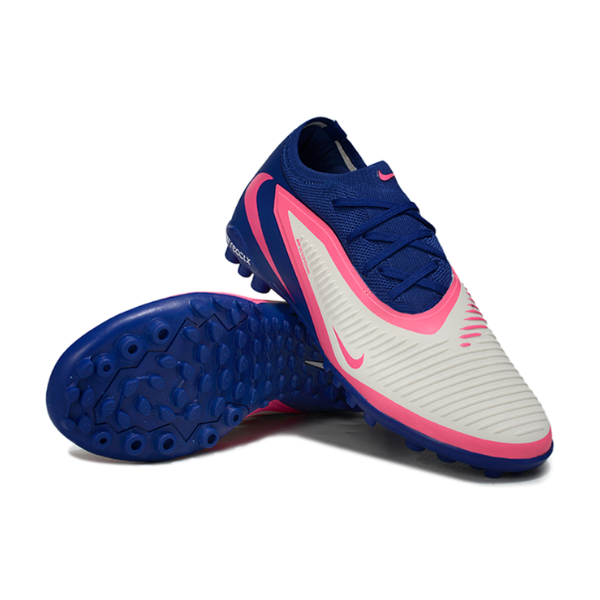 Nike Phantom 6 Pro Blue, White and Pink Turf TF Kids Football Boot