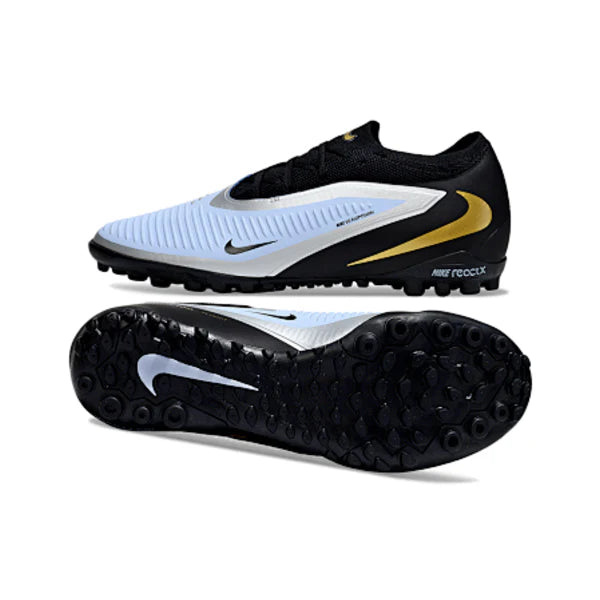 Nike Phantom 6 Pro Kids Turf TF Football Boot Black and Light Blue