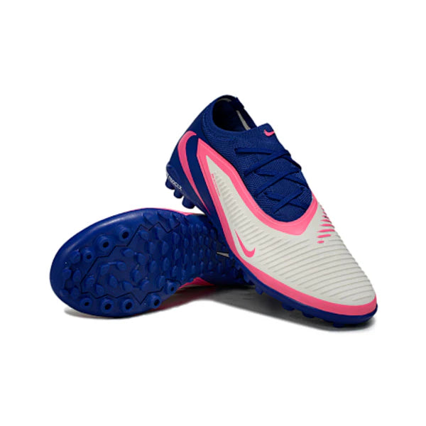 Nike Phantom 6 Pro Kids Turf TF Football Boot White Blue and Pink
