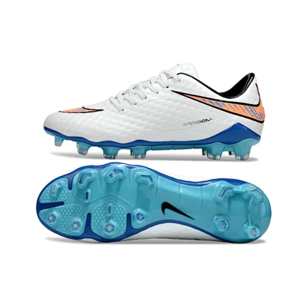 Nike Phantom Hypervenom Elite White Blue and Orange FG